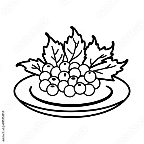 Easter mistletoe icon in hand drawn style