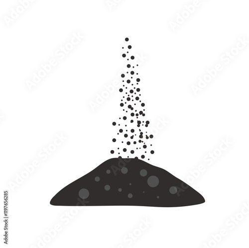 Pile of black powder. Vector illustration.