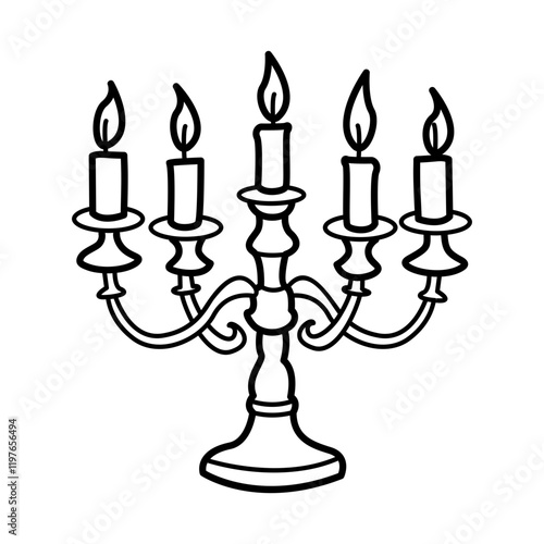 Candelabra icon in doodle style