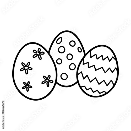 Paschal eggs icon in hand drawn style