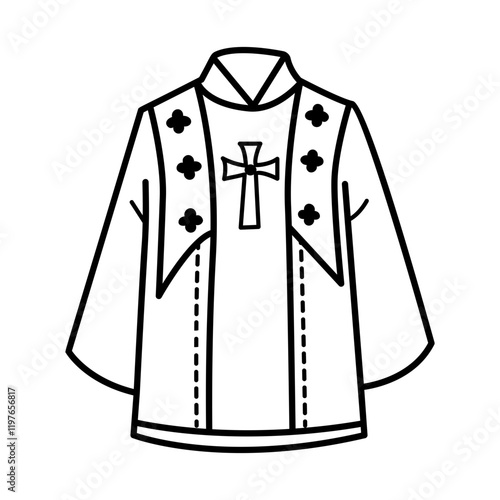 Priest vestment icon in sketchy style
