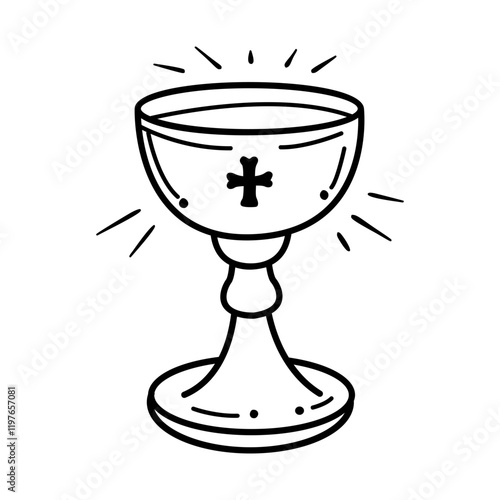 A doodle style icon of holy grail