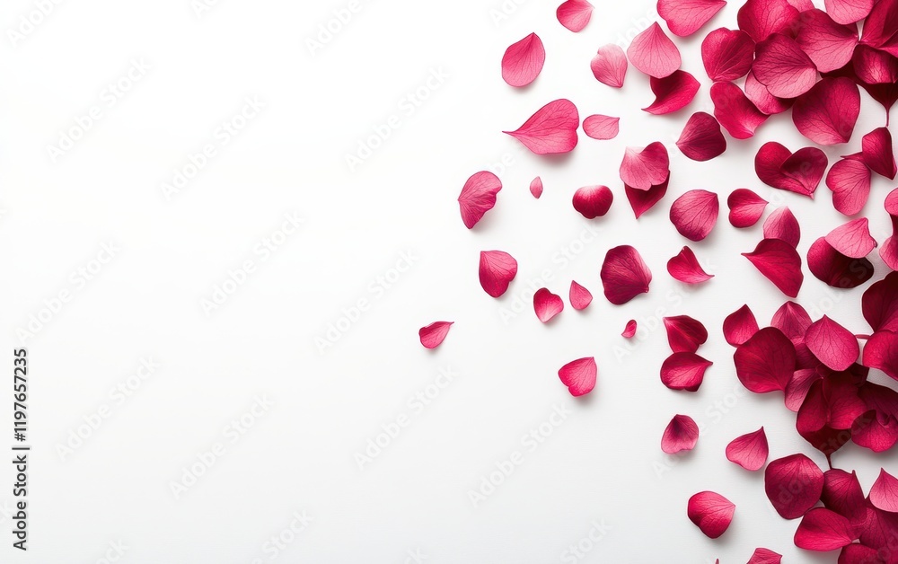 Soft pink petals dance on a pristine white canvas, evoking the tender spirit of love and romance that fills the air on Valentine's Day. Soft pink petals dance on a pristine white canvas, evoking the tender spirit of love and romance that fills the air on Valentine's Day.