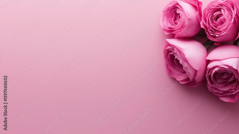 A dreamy display of soft pink roses blooms against a gentle pink backdrop, evoking romance and the essence of love on Valentine's Day. A dreamy display of soft pink roses blooms against a gentle pink backdrop, evoking romance and the essence of love on Valentine's Day.