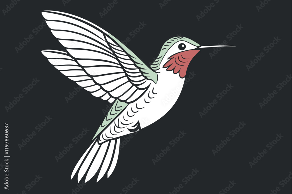 Obraz premium hummingbird and flower vector 