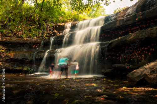 waterfall in the forest photo