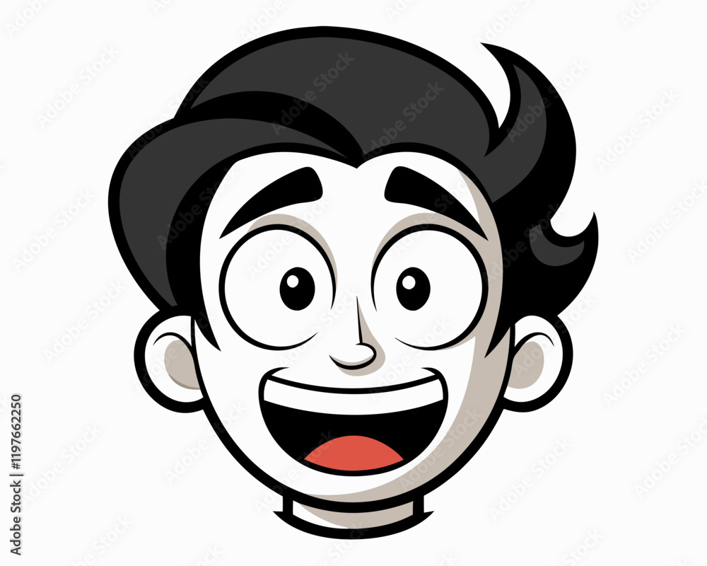 Cartoon Facial Expressions in Black and White Line Art for Emotive Character Design Cartoon Facial Expressions in Black and White Line Art for Emotive Character Design