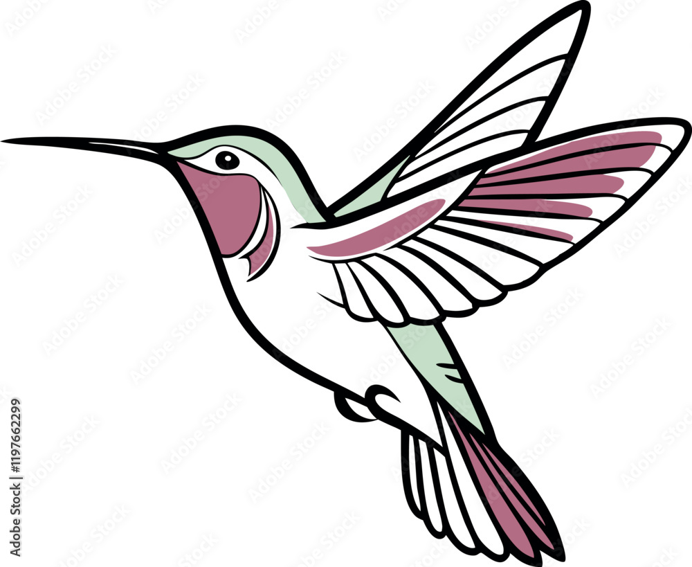 Obraz premium hummingbird and flower vector