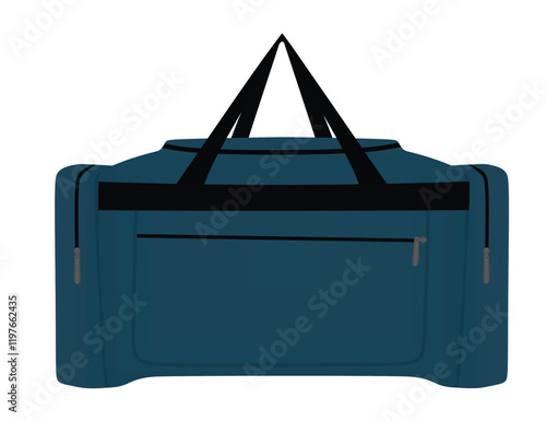 Blue  textile bag. vector illustration