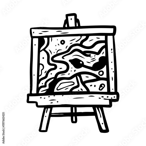 A doodle icon of beautiful abstract painting