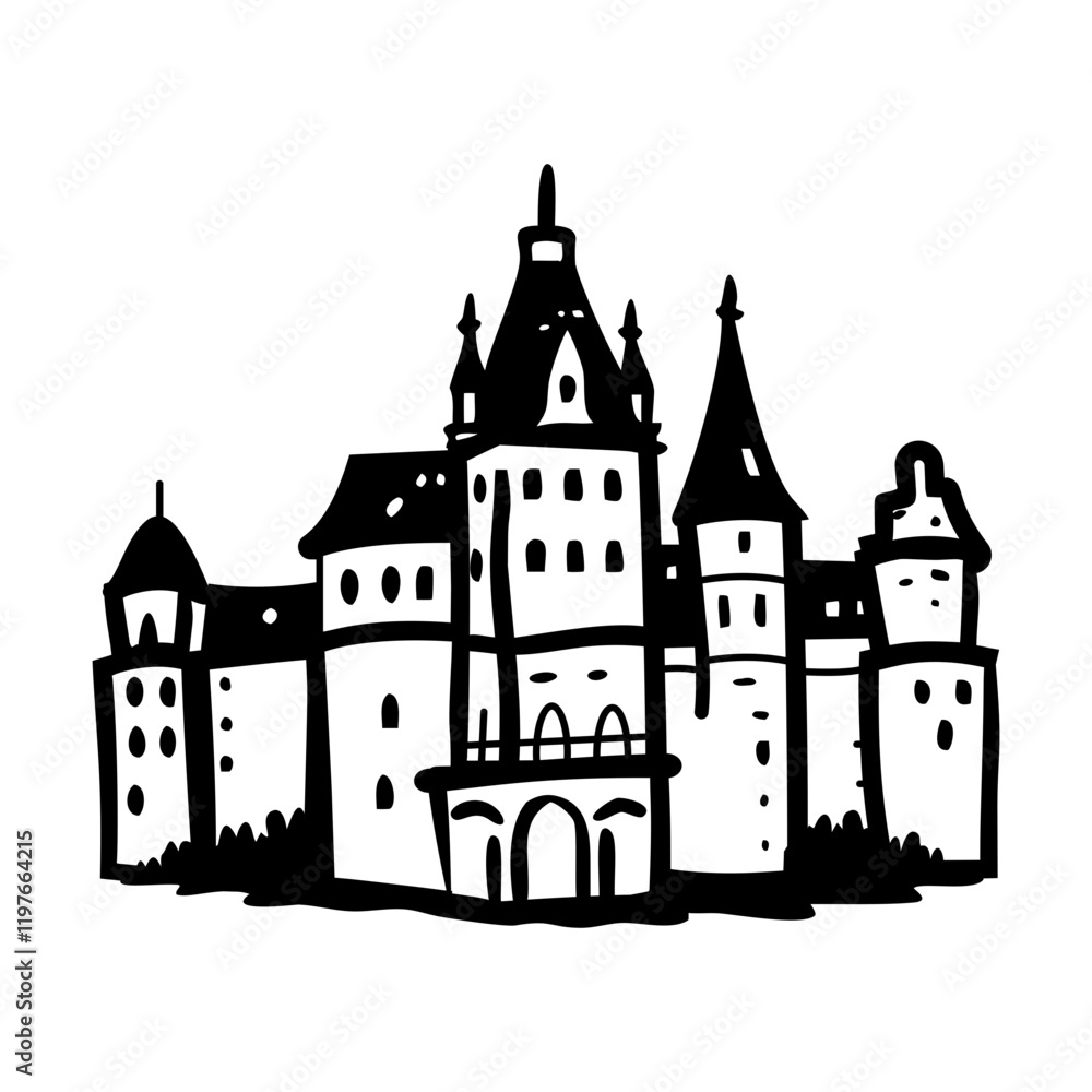 Obraz premium Loire valley icon in doodle style