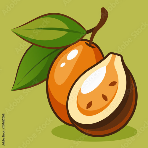 vector illustration of a sapodilla