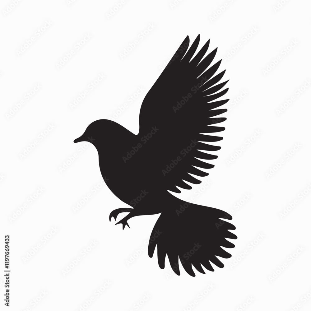 Bird Silhouette in Motion Bird Silhouette in Motion
