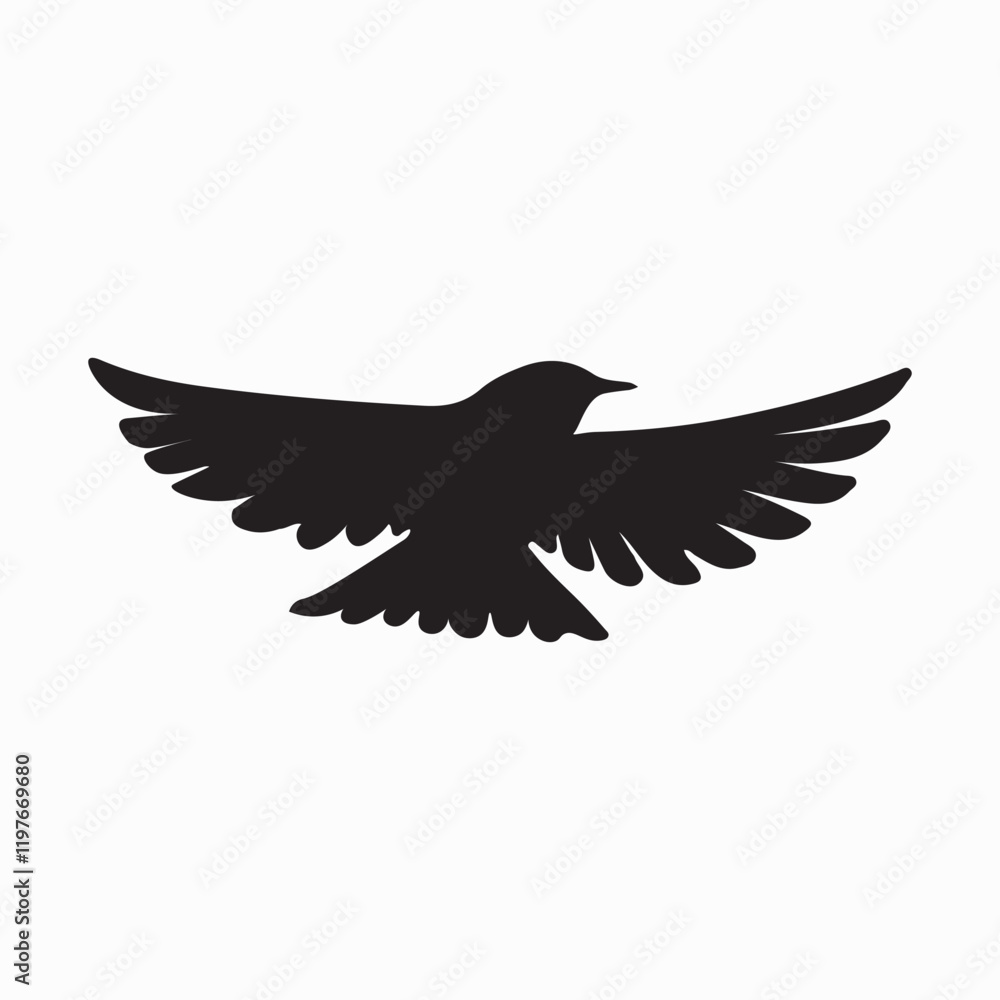 Fototapeta premium Bird Silhouette with Detailed Feather Pattern