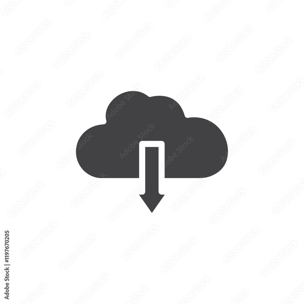Cloud upload icon Symbol mark in filled style Cloud upload icon Symbol mark in filled style