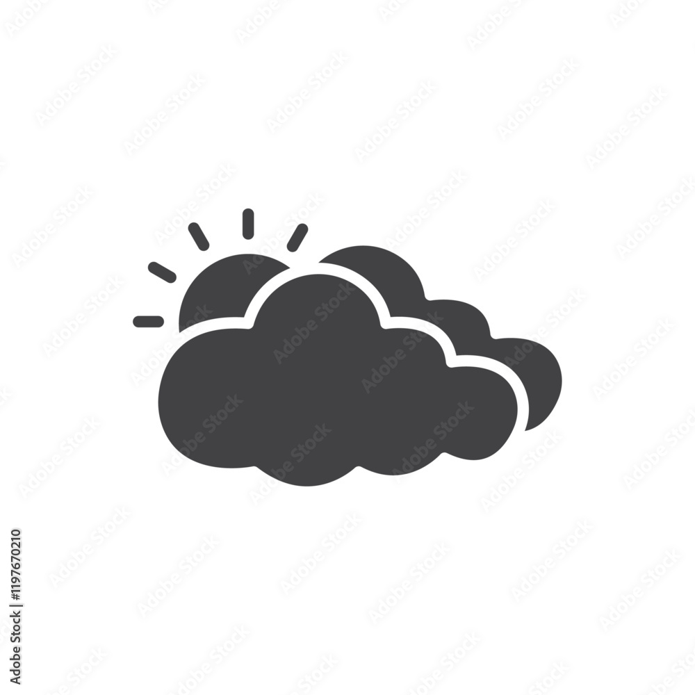 Cloudy Day icon Symbol mark in filled style Cloudy Day icon Symbol mark in filled style