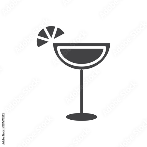 Cocktail icon Symbol mark in filled style