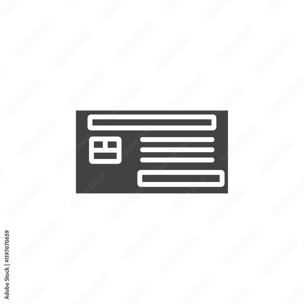 Credit card icon Symbol mark in filled style Credit card icon Symbol mark in filled style