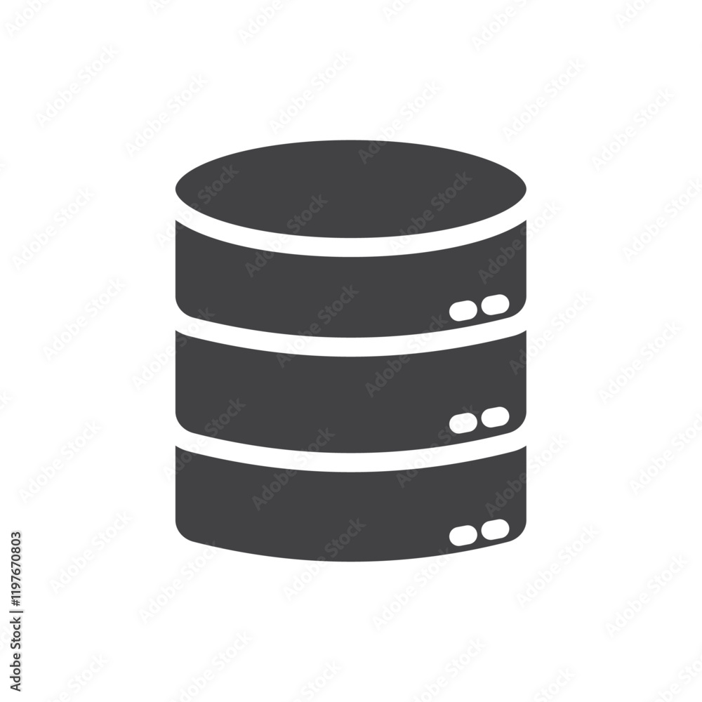 Database icon Symbol mark in filled style Database icon Symbol mark in filled style