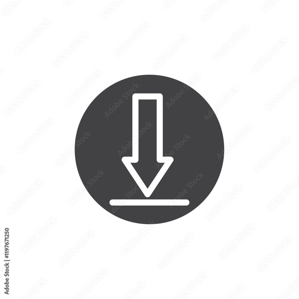 Download button icon Symbol mark in filled style Download button icon Symbol mark in filled style