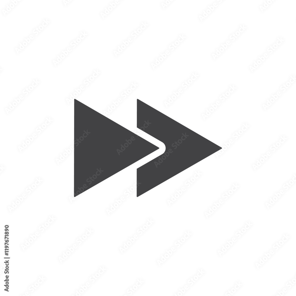 Fast forward icon Symbol mark in filled style Fast forward icon Symbol mark in filled style