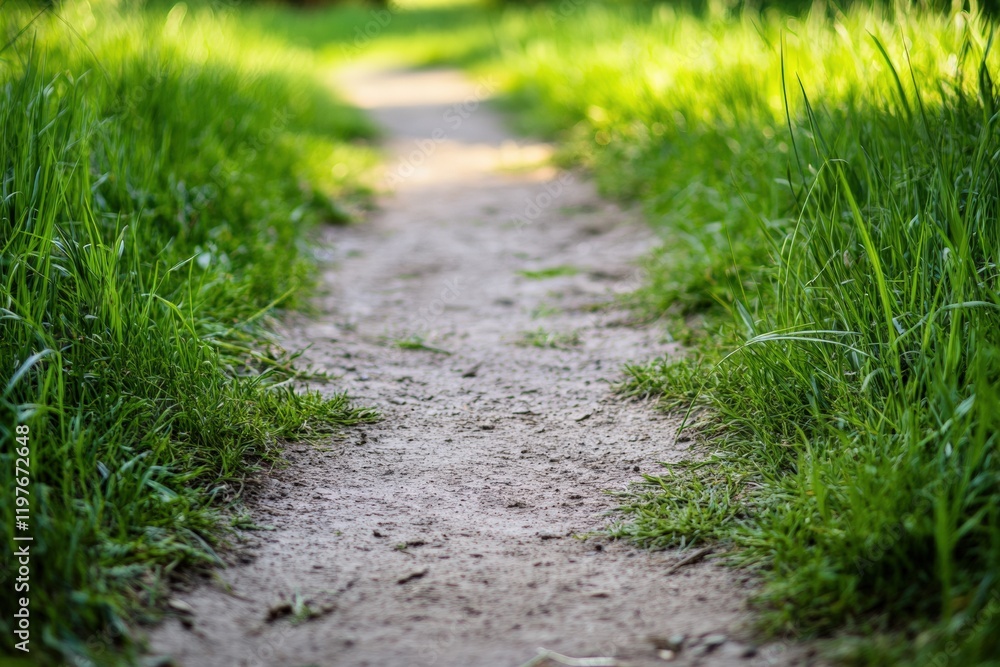 Tall grass growing beside a quiet dirt path. Tall grass growing beside a quiet dirt path.