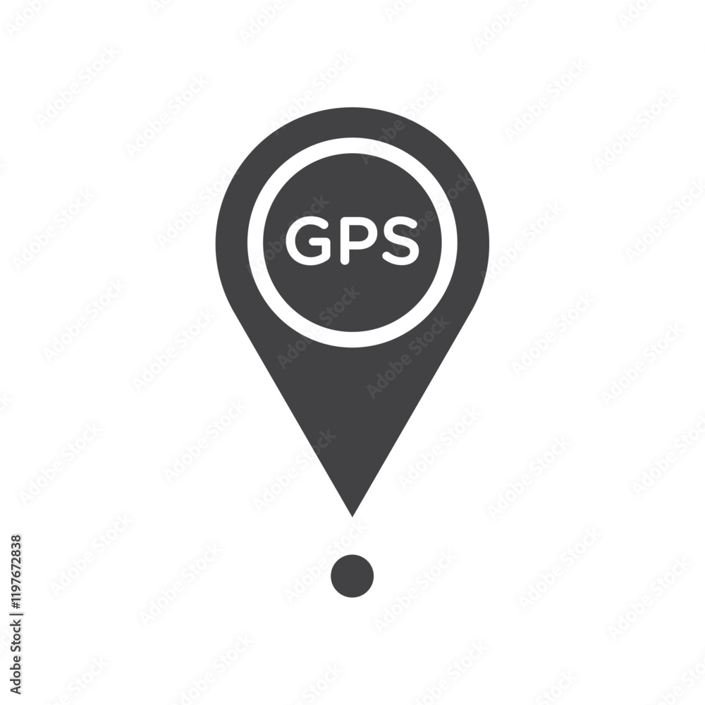 Gps icon Symbol mark in filled style Gps icon Symbol mark in filled style
