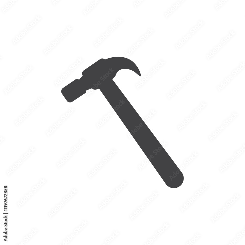 Hammer icon Symbol mark in filled style Hammer icon Symbol mark in filled style