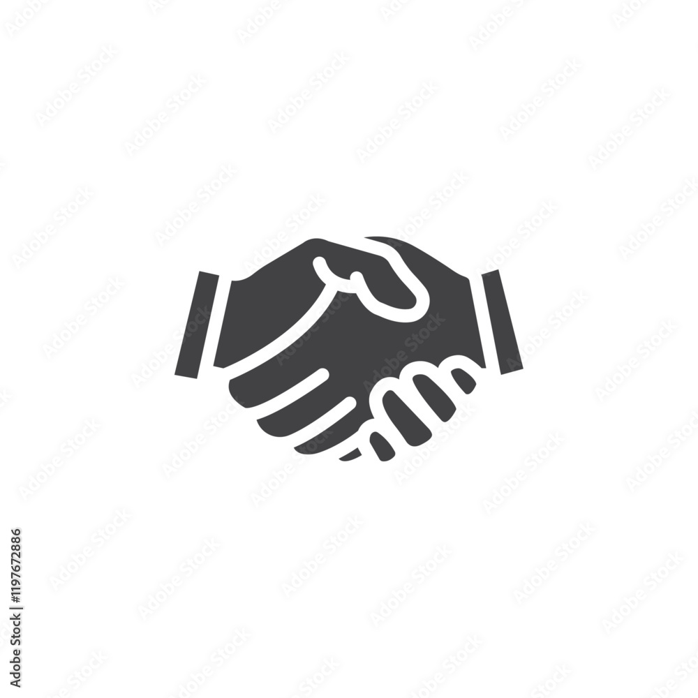 Handshake icon Symbol mark in filled style Handshake icon Symbol mark in filled style