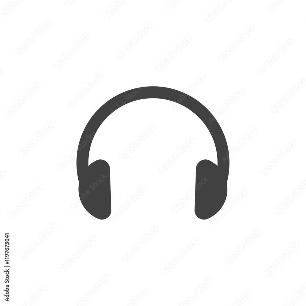 Headphones icon Symbol mark in filled style Headphones icon Symbol mark in filled style