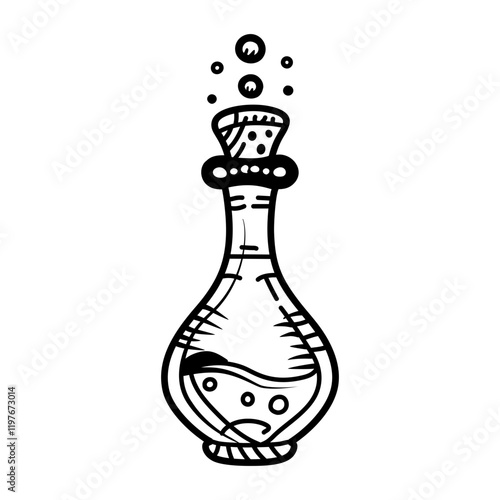 A hand drawn icon of a magical potion