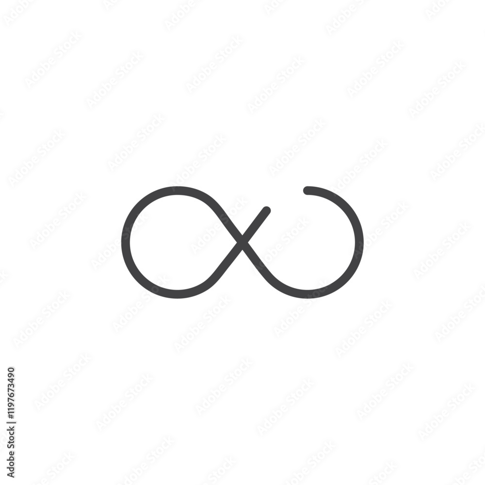 Infinite icon Symbol mark in filled style Infinite icon Symbol mark in filled style