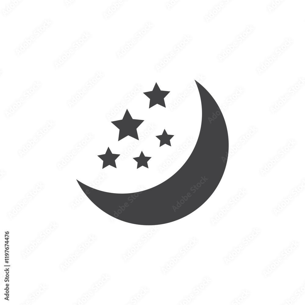 Moon icon Symbol mark in filled style Moon icon Symbol mark in filled style