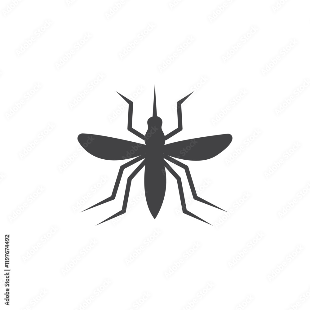 Mosquito icon Symbol mark in filled style Mosquito icon Symbol mark in filled style