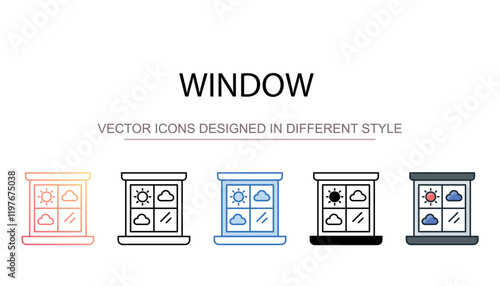 Window icon design with white background stock illustration