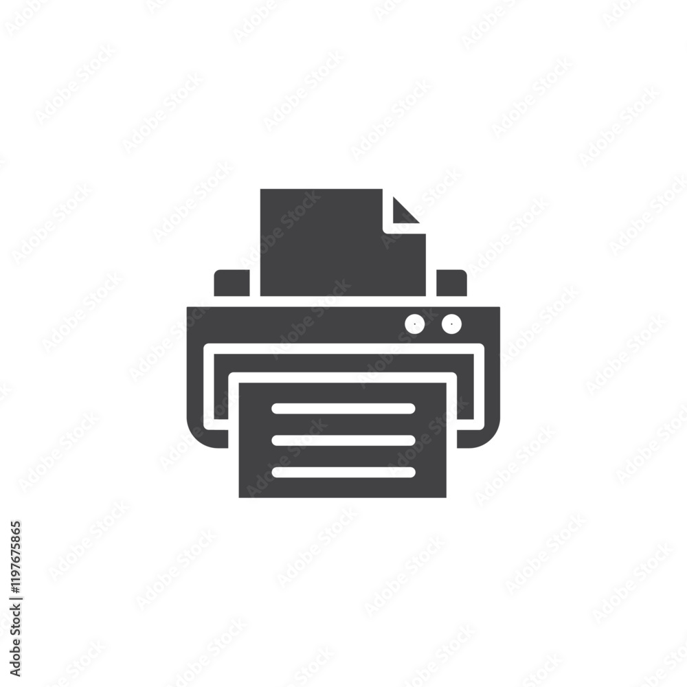 Print button icon Symbol mark in filled style Print button icon Symbol mark in filled style