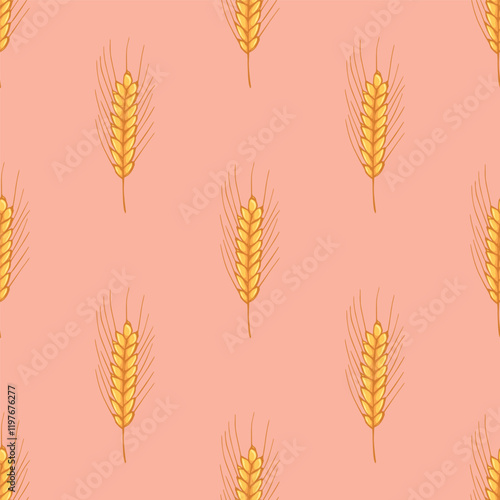 Seamless pattern with wheat doodle for decorative print, wrapping paper, greeting cards, wallpaper and fabric