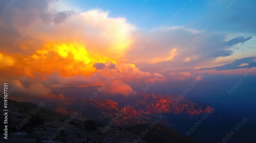 Obraz premium sunset in the mountains