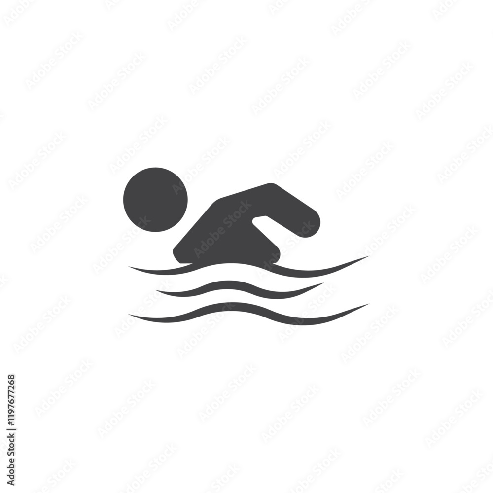 Swimming icon Symbol mark in filled style Swimming icon Symbol mark in filled style