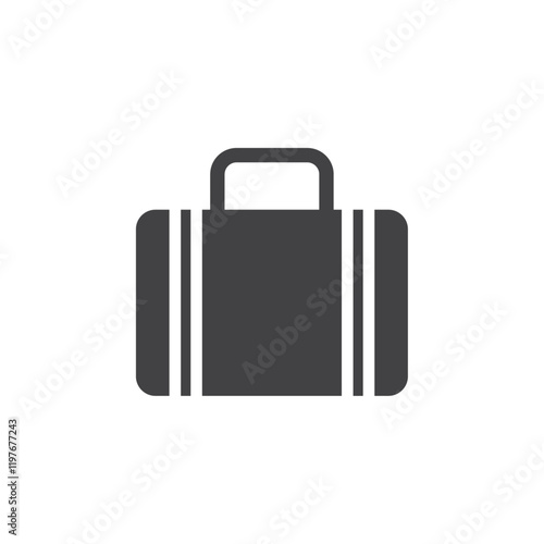 Suitcase icon Symbol mark in filled style
