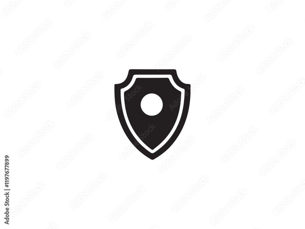 Simple Black Shield Icon for Security and ProtectioA solid black shield icon on a white background.n. Simple Black Shield Icon for Security and ProtectioA solid black shield icon on a white background.n.