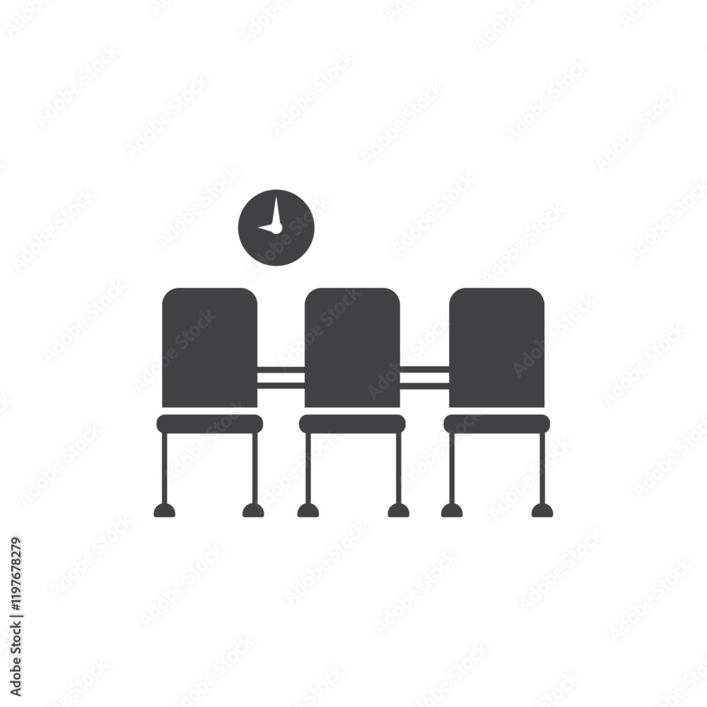 Waiting Room icon Symbol mark in filled style Waiting Room icon Symbol mark in filled style