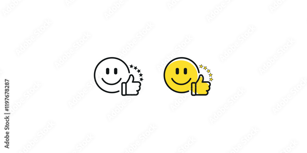 Customer Satisfaction 5 Star Ratings Icon Design Customer Satisfaction 5 Star Ratings Icon Design