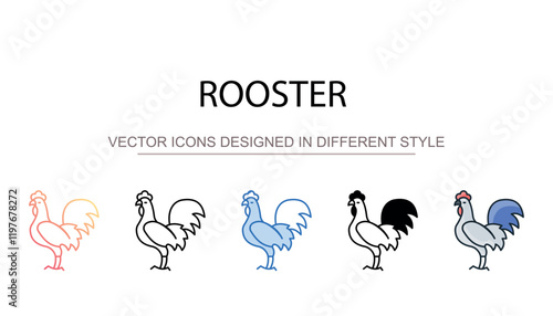 Rooster icon design with white background stock illustration