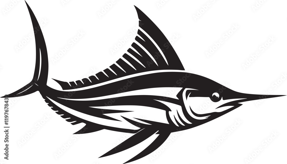 Obraz premium Tuna fish icon logo vector design 