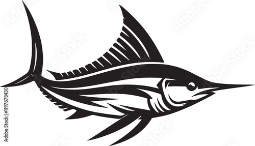 Tuna fish icon logo vector design 
