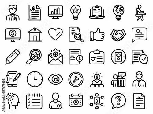 Market Economy icons set Collection of simple Lineal Color web icons
