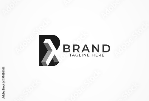 Initial Letter BT Logo, Letter B with 3d Letter T inside, suitable for brand and company logo design