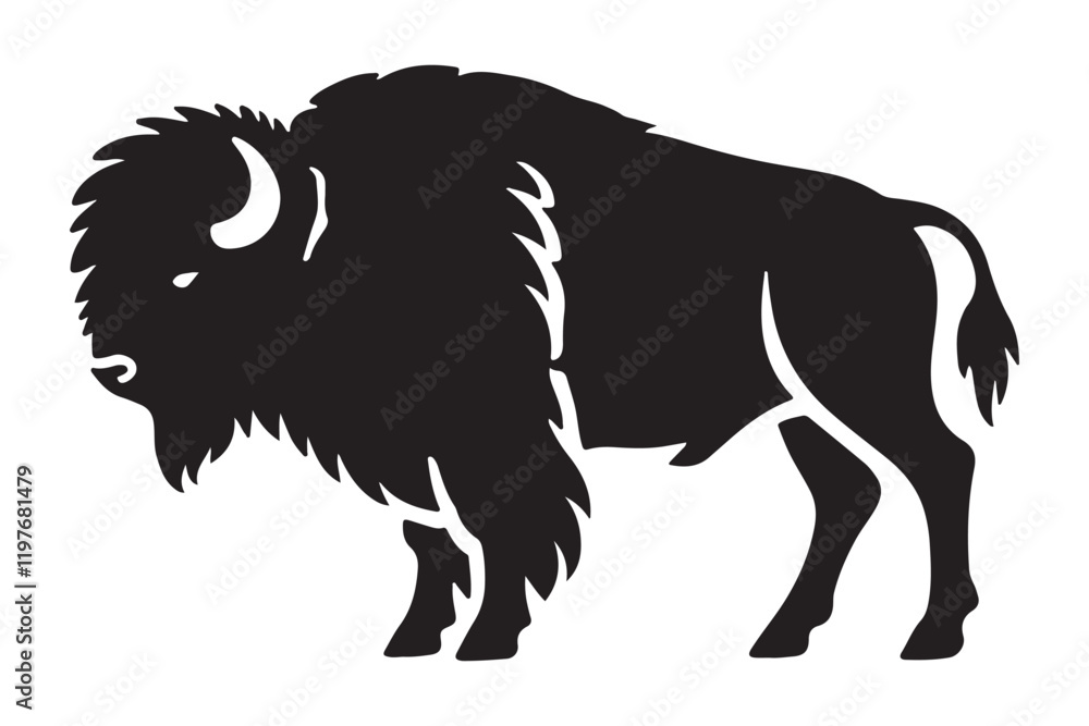 American Bison Silhouette Powerful and Majestic American Bison Silhouette Powerful and Majestic