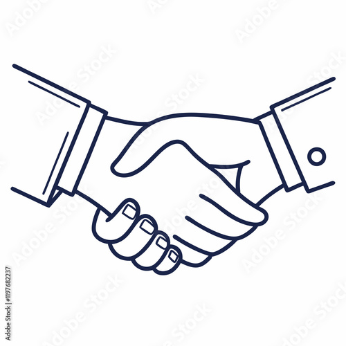 Simple handshake icon with clean lines